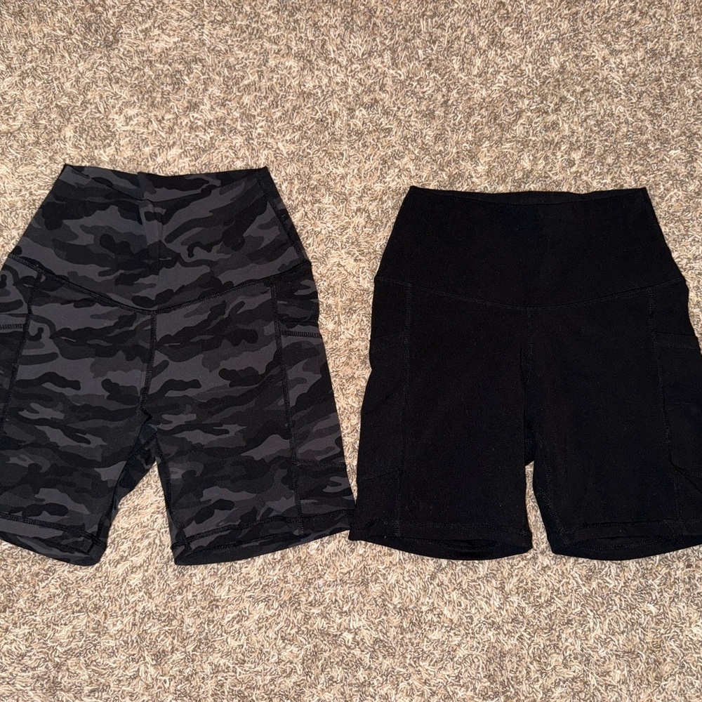 Biker Shorts Set! Grey Camouflage and Black (size S)